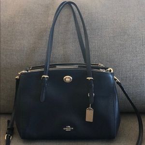 Navy Blue Coach Leather Crossbody